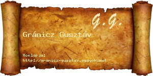 Gránicz Gusztáv névjegykártya